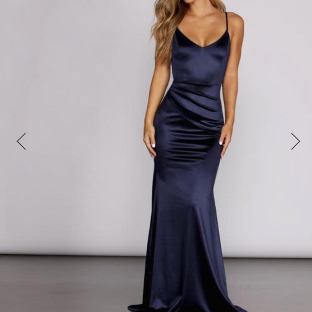EMILIA DRAPED SATIN GOWN